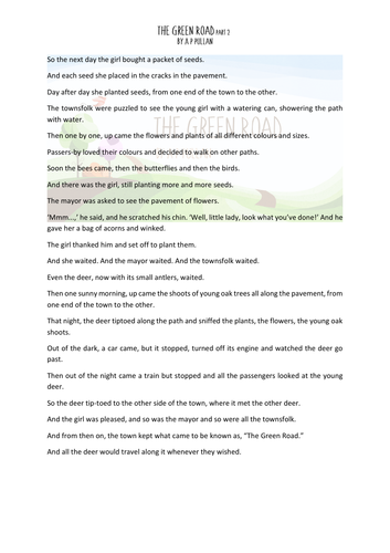 The Green Road (Video Story) - Literacy /Environmental Issues/ COP26 ...