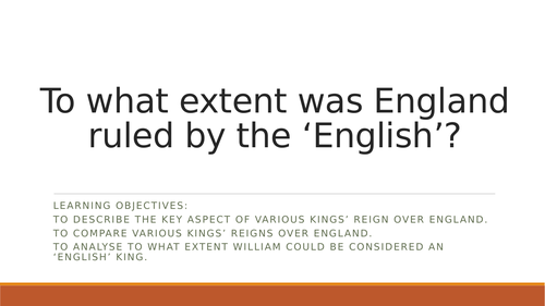 To what extent was England ruled by the ‘English’?