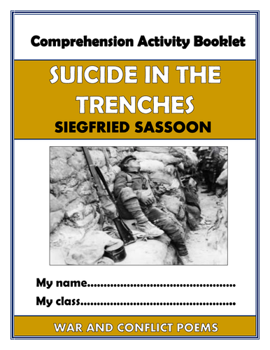Suicide in the Trenches - Siegfried Sassoon - Comprehension Activities Booklet!