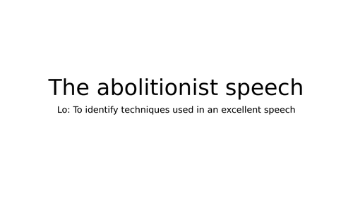 Write an abolitionist speech