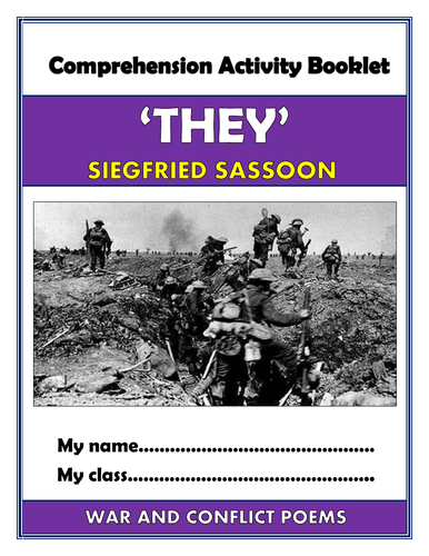They - Siegfried Sassoon - Comprehension Activities Booklet!