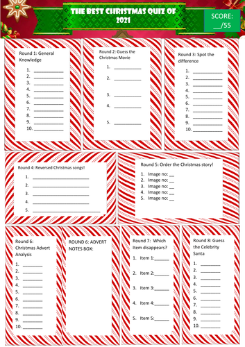 Christmas Quiz 2021 Teaching Resources 