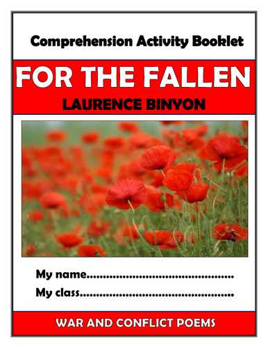 For the Fallen - Laurence Binyon - Comprehension Activities Booklet!
