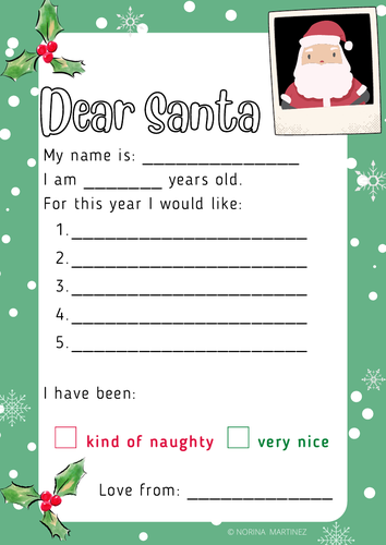 Dear Santa Wishlist Templates - Set of 4 | Teaching Resources