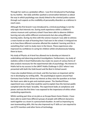 psychology-bsc-personal-statement-teaching-resources