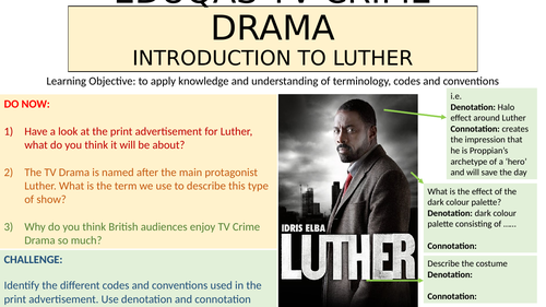 Luther TV Crime Drama SOW | Teaching Resources