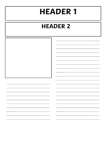 Newspaper Article Template Teaching Resources