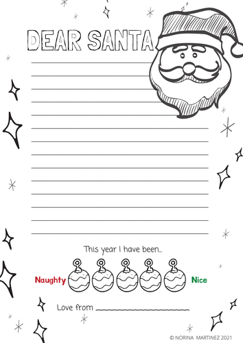 Christmas Dear Santa Letter Colouring In Templates - Set of 5 ...