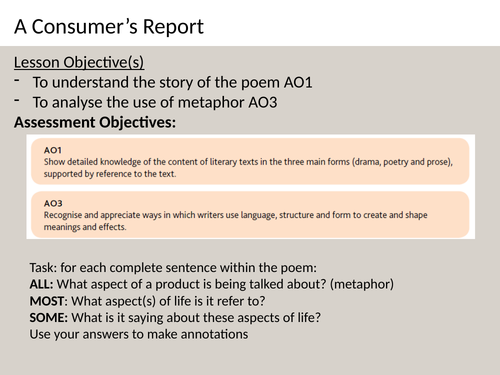 a consumer's report essay question