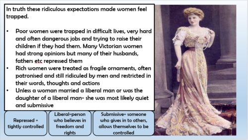 Intro Suffragettes Victorian women | Teaching Resources