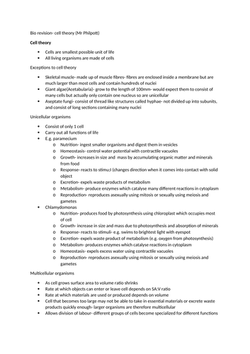 IB biology topic one- cells and membranes | Teaching Resources