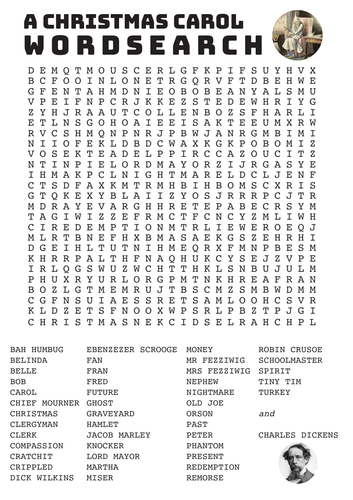 A CHRISTMAS CAROL - WORDSEARCH | Teaching Resources