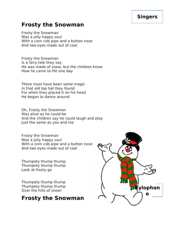 Christmas Songs easy play-along | Teaching Resources