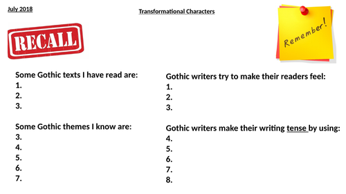 Gothic Literature - Fully Resourced Scheme of Work | Teaching Resources