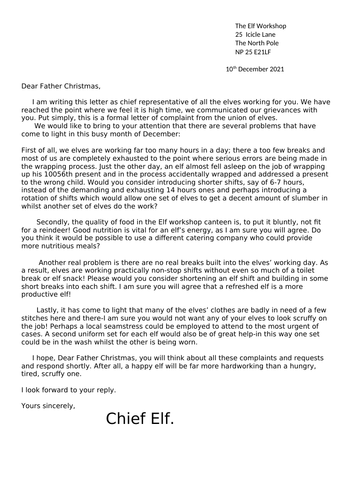 elf-letter-of-complaint-teaching-resources