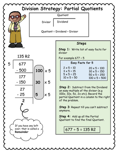 partial quotients practice worksheets teaching resources