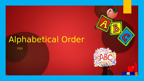 Alphabetical Order- PowerPoint and Activity | Teaching Resources