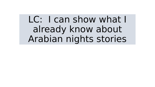 Arabian nights Year 6 Talk for writing | Teaching Resources