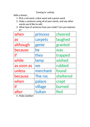 Arabian nights Year 6 Talk for writing | Teaching Resources