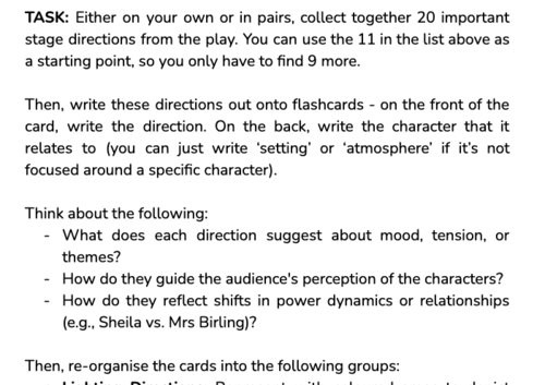 40 Key Quotes + 11 Stage Directions - An Inspector Calls | Teaching