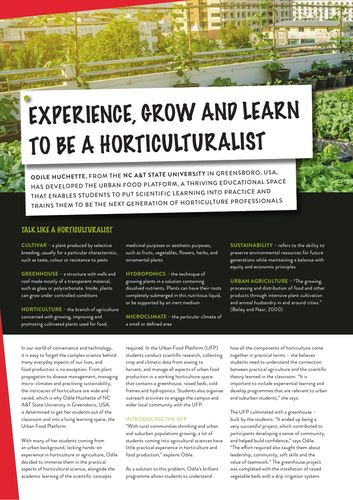 Experience, grow and learn to be a horticulturalist | Teaching Resources