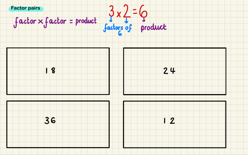 Factors - Maths - A Tiny Teacher | Teaching Resources
