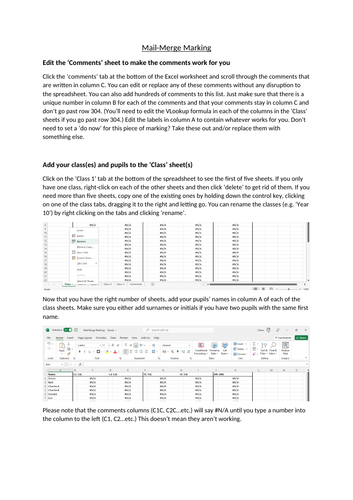 Mail Merge marking: make marking quick and easy using this spreadsheet ...