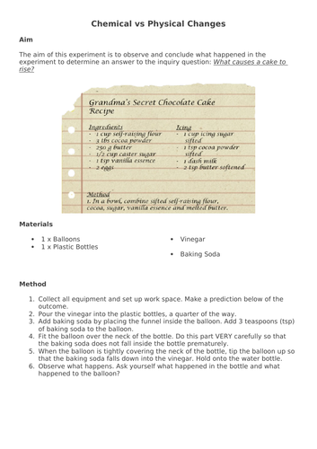 Chemical Science Lesson (Year 5 - 6) | Teaching Resources