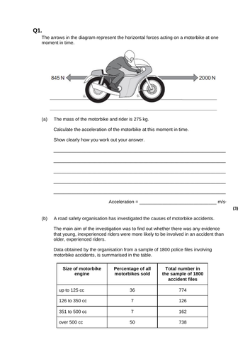 AQA GCSE Physics P10.02 Weight and terminal velocity | Teaching Resources