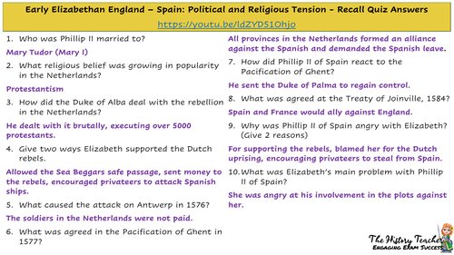 Spain: Political and Religious Rivalry - Early Elizabethan England 1558 ...