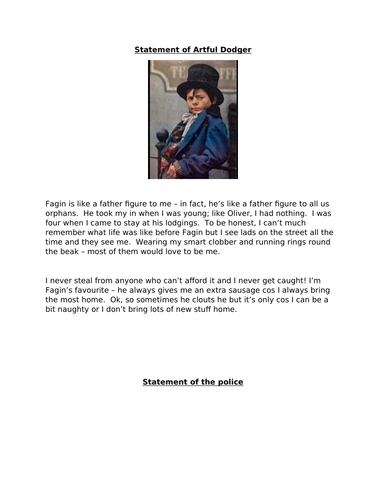 UKS2 (Y5 / Y6) 6 week writing unit based on the novel: Oliver Twist ...