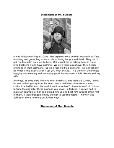 UKS2 (Y5 / Y6) 6 week writing unit based on the novel: Oliver Twist ...