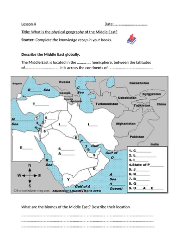 Middle East's Physical Geography - KS3 (Key Stage 3) | Teaching Resources
