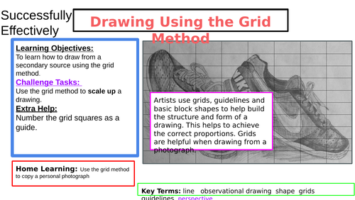 KS3 ART GRID METHOD | Teaching Resources