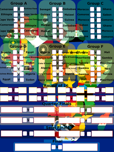 Africa Cup Of Nations 2021 wall chart | Teaching Resources