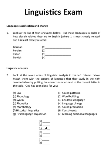 linguistics term paper