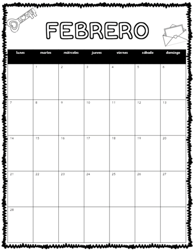 2022 Calendar In Spanish For Drawings And Colouring   Calendario En 