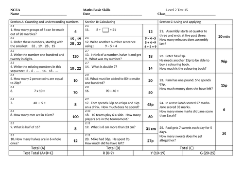 Old style level 2 quick maths sheets- good coverage | Teaching Resources