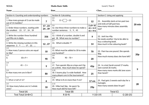 Old style level 2 quick maths sheets- good coverage | Teaching Resources