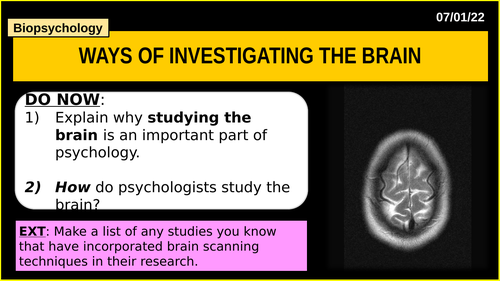 A-level Psychology - WAYS OF INVESTIGATING THE BRAIN (Year 2 ...