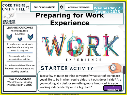 Preparing for work experience - Careers | Teaching Resources