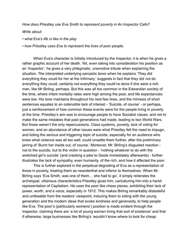 grade 9 inspector calls essay gender