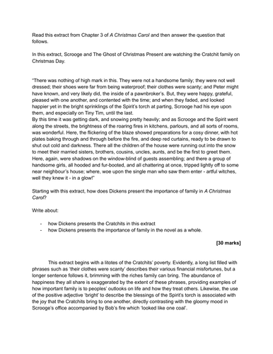 GRADE 9 CHRISTMAS CAROL GCSE ENGLISH ESSAY FULL MARKS  Teaching Resources