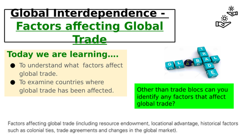 CIE A Level Geography - Global Interdependence | Teaching Resources