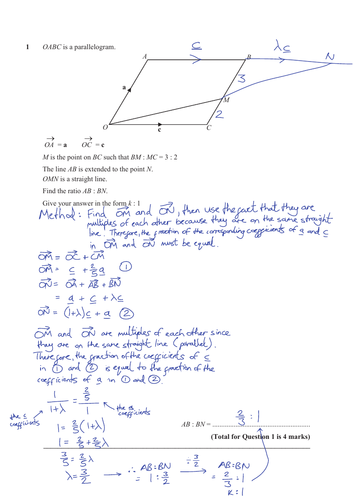 Vectors - Harder GCSE Practice questions for Edexcel 1MA1 syllabus ...