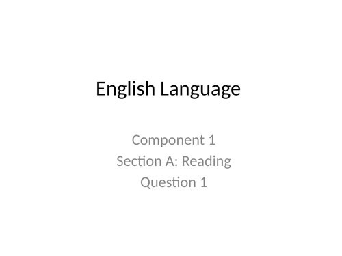 EDUQAS GCSE English Language Comp 1 series of lessons | Teaching Resources