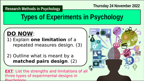 what are the different types of experiments in psychology