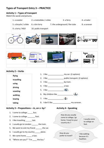 Transportation Verbs  Teaching english, English vocabulary