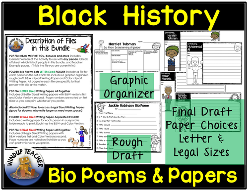 Black History Month Biography Poem and Papers | Teaching Resources