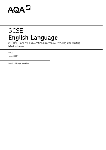 AQA GCSE English Language Paper 1 June 2018 Jigs and Reels - Mr Fisher ...